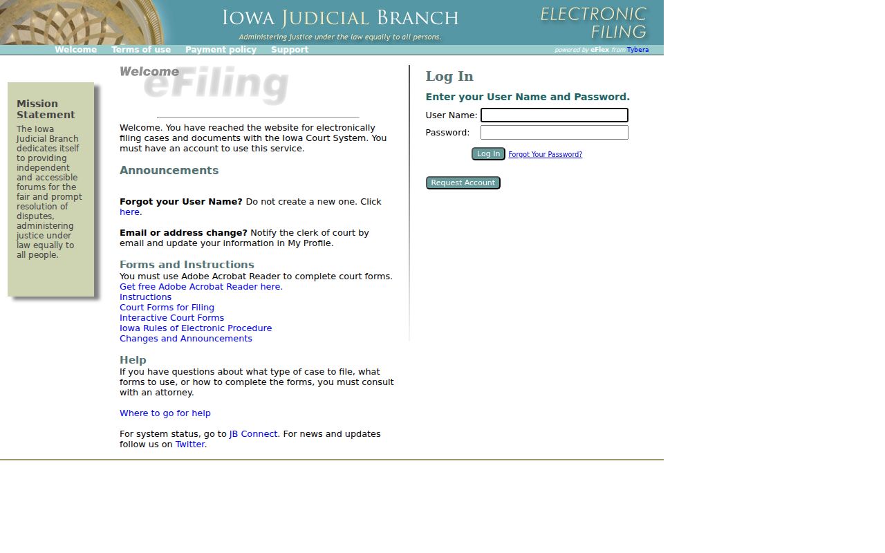 Cedar County criminal court filing access through Iowa EDMS