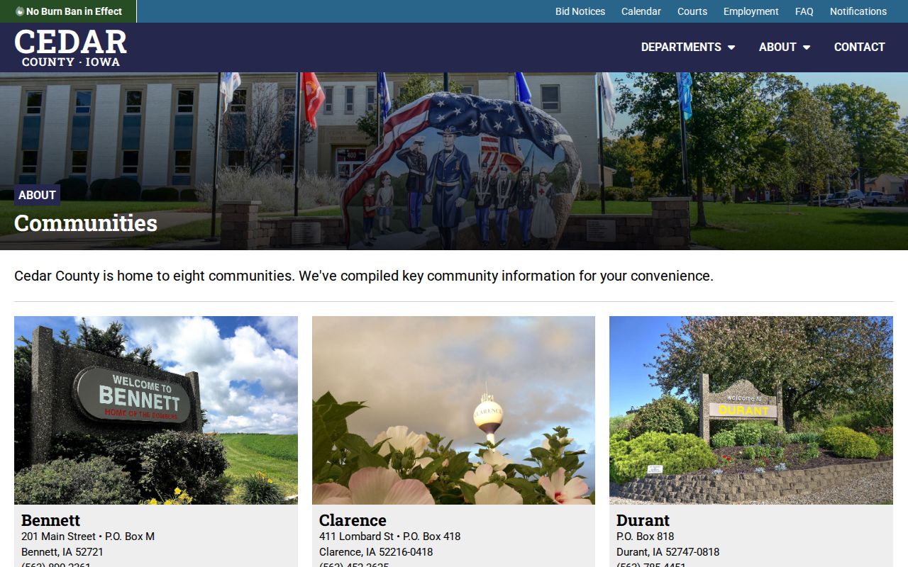 Durant criminal records within Cedar County communities