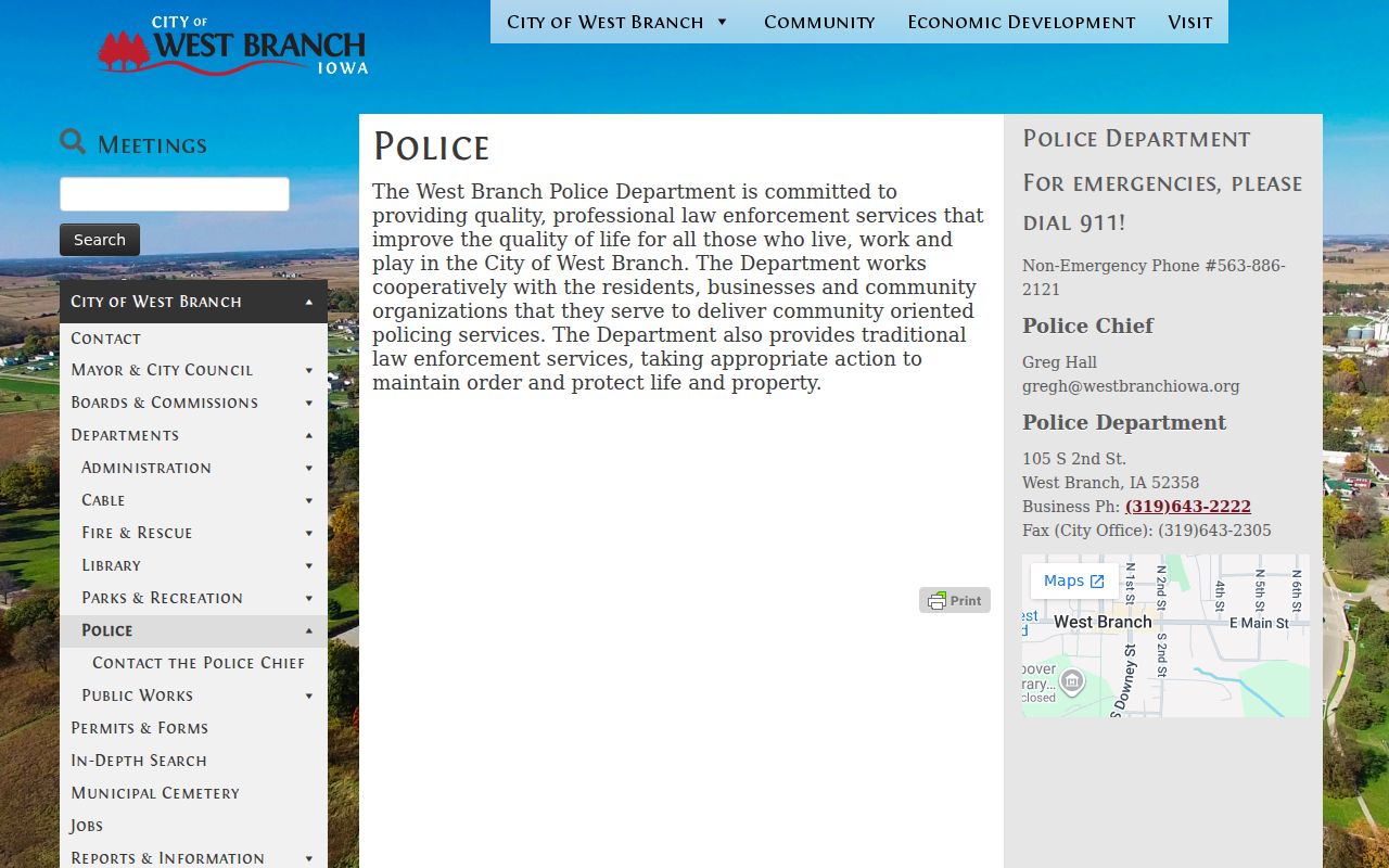 West Branch police and criminal records source